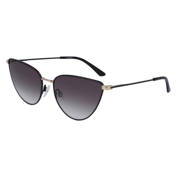 Calvin Klein Accessories - Calvin Klein Polarized Cat Eye Retro 50s Vintage Designer Sunglasses Black Gold